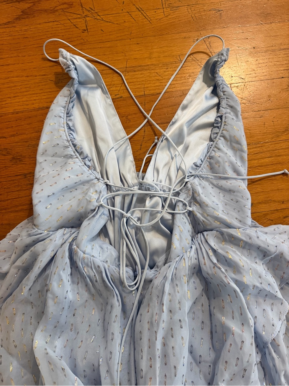 For Love and Lemons Chantal Metallic Tiered Cascade Maxi Dress - Picture 7 of 9